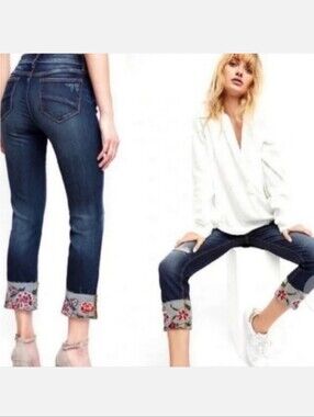 DRIFTWOOD Colette Jeans with Floral Cuff Detail